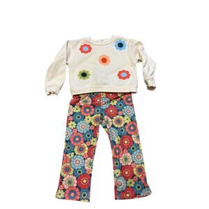 Peek Aren'T You Curious Kids' Flower Sweater & Flare Pants Set 18-24M Multicolor